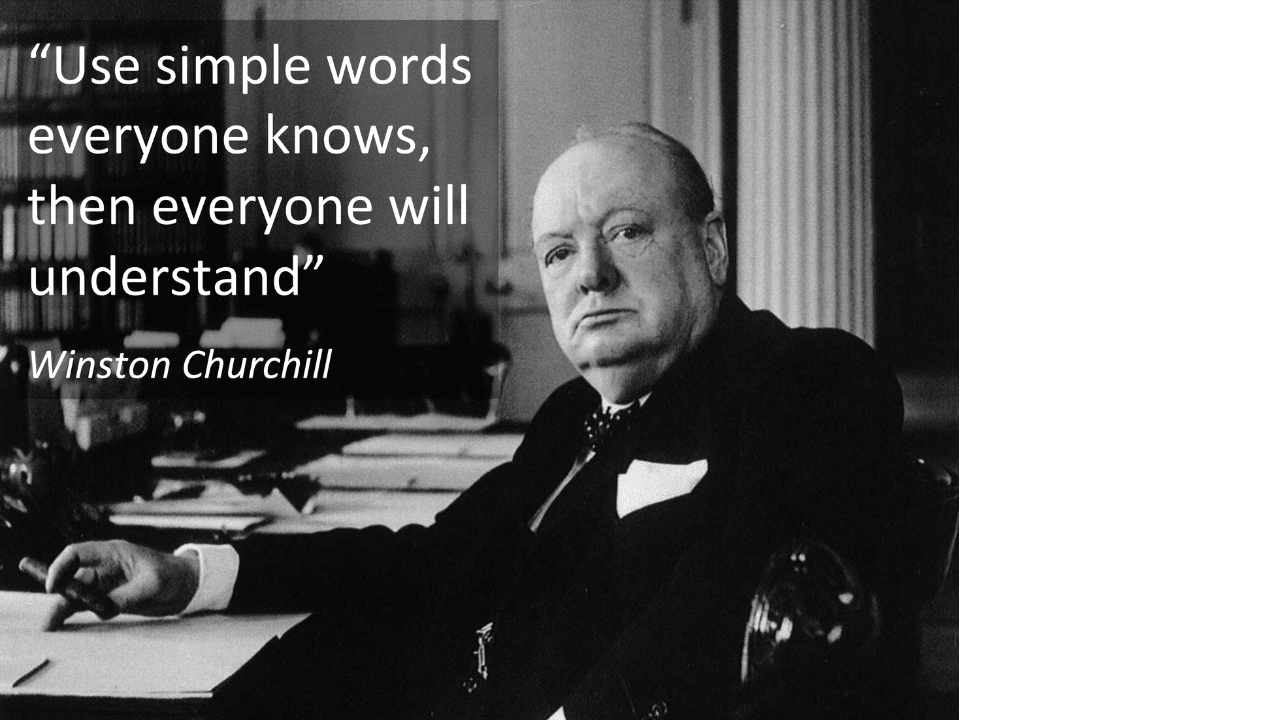Winston Churchill Simple Words